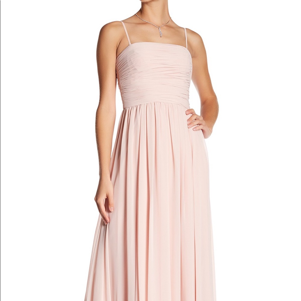 Vera Wang Lavender Strapless Chiffon Gown